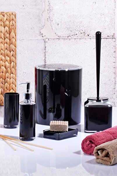 HAMİDİYE AMBALAJ Beyaz Çift Baskı Kare 5 Li Lossa Banyo Seti