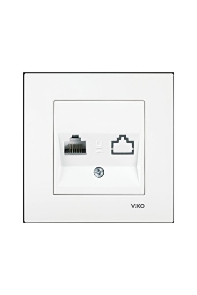VİKO Brand Karre Model Single Data Socket Including Frame White