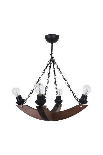 Vedemo Diana 4 Lü Rustik Ahşap Avize