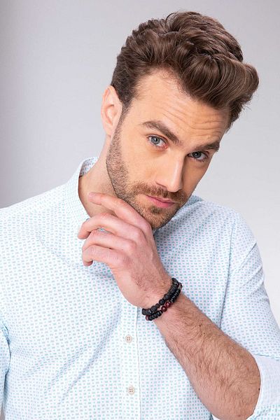 Pierre Cardin Πουκάμισο Aqua Blue Slim Fit