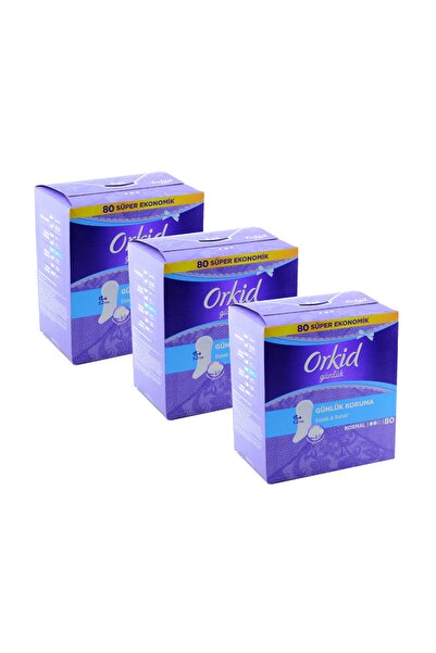 Orkid فوط صحية يومية عبوة رباعية 80 قطعة × 3 قطع