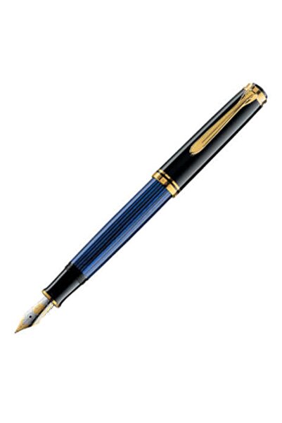 Pelikan M800 Dolma Kalem Mavi Siyah Ekstra Fine (EF) Mavi