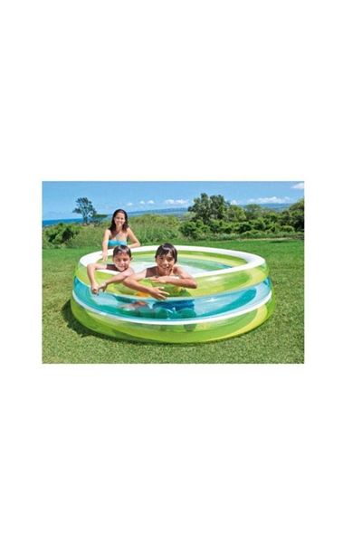 Intex حوض سباحة شفاف قابل للنفخ بثلاثة شقوق مقاس 40.6 × 30.6 × 11.4 سم