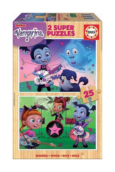 EDUCA Vampirina 2x25 Wooden Children's Puzzle 18081