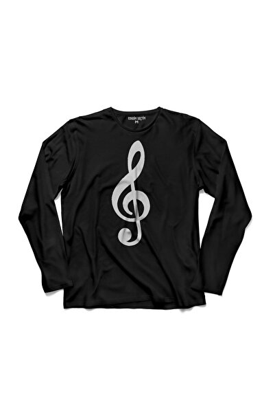 Kendim Seçtim Sol ključna muzička nota Es gitara citra vezana majica dugih ru...