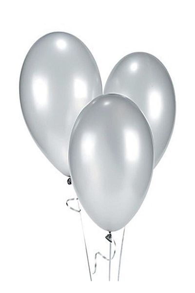 Parti dolabı Silver Gray Metallic Pearlescent Shiny Party Balloon 25 Pieces