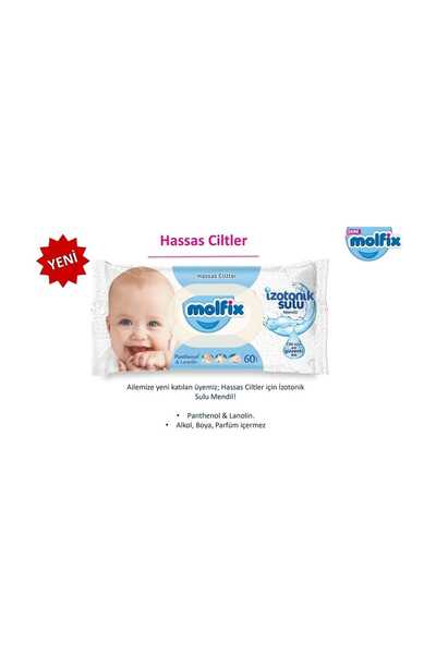Molfix Islak Havlu Mendil İzotonik Hassas Ciltler 12 Li Set 60 Yaprak Plastik Kapaklı
