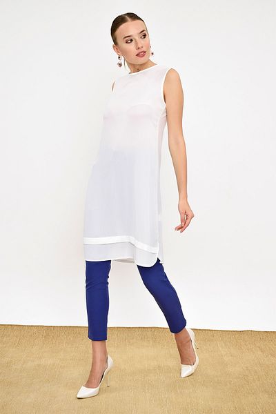 Bym Fashion Women's White Short Fringe Tunic 2340