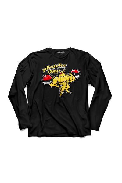 Kendim Seçtim Tricou cu mânecă lungă Pikachu Gym Fitness Sport Culturism