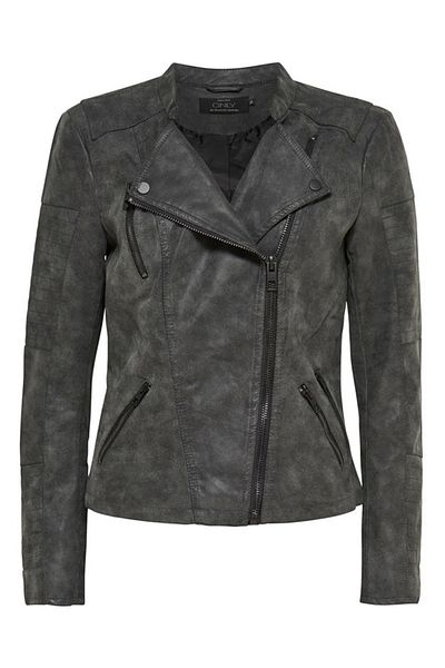 ONLY Women's Anthracite Faux Leather Jacket -15102997