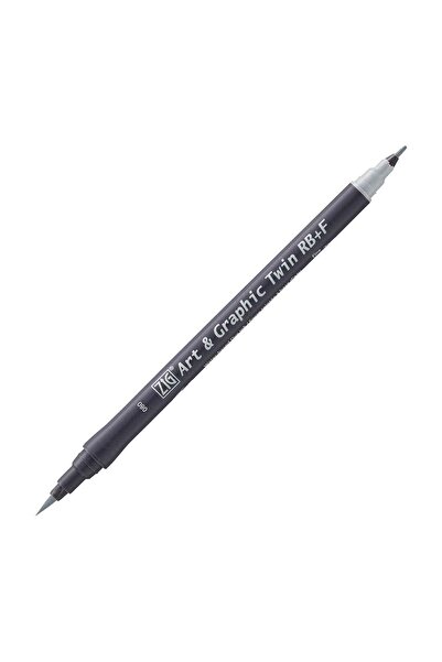 Zig Art&Graphic Twin Rb+F Double Ended Drawing Pen 080 Light Gray