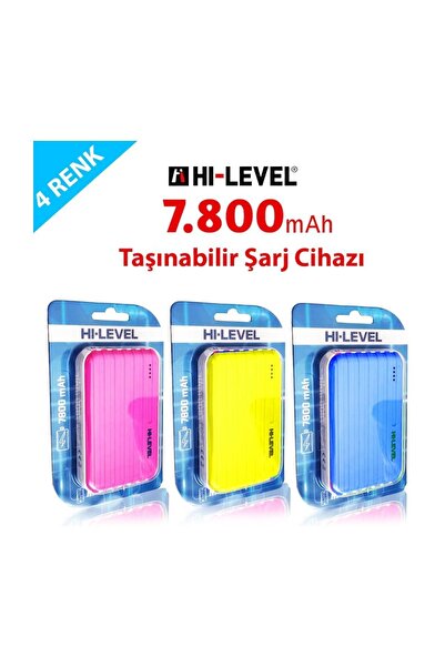 Hi-Level HI LEVEL 7800 mAH Mobil Şarj Cihazı 2 Port Powerbank (4 RENK)