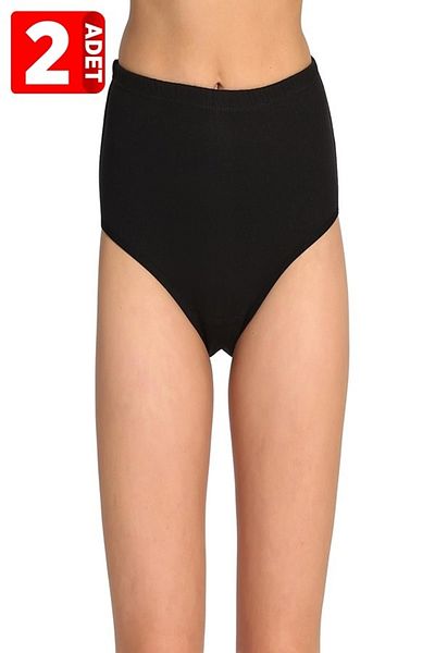 Tutku Pachet de 2 chiloți Bato 100% bumbac 100% bumbac alb-negru-piele