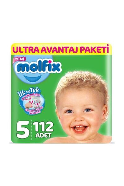 Molfix Bebek Bezi 5 Beden Junior Ultra Avantaj Paketi 112 Adet