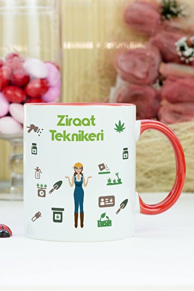 Hediyelen Ziraat Technician Mug Cup Red