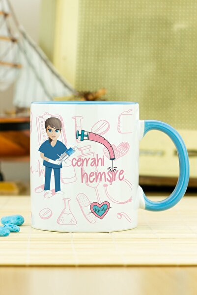 Hediyelen Surgical Nurse Mug Cup Blue