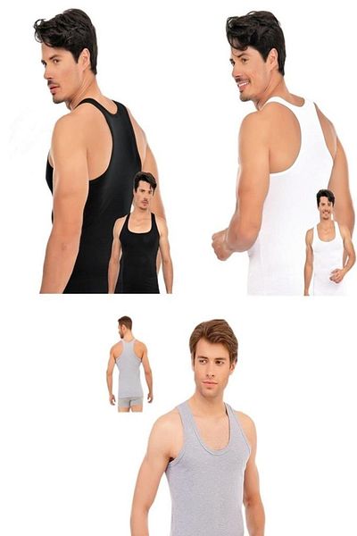 Tutku Men's Mixed Color Sports (Rambo) Tank Top 12 Pack