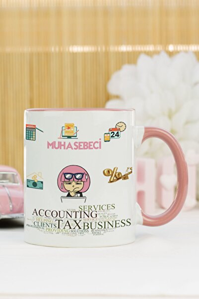 Hediyelen Muhasebeci Kupa Bardak Pembe
