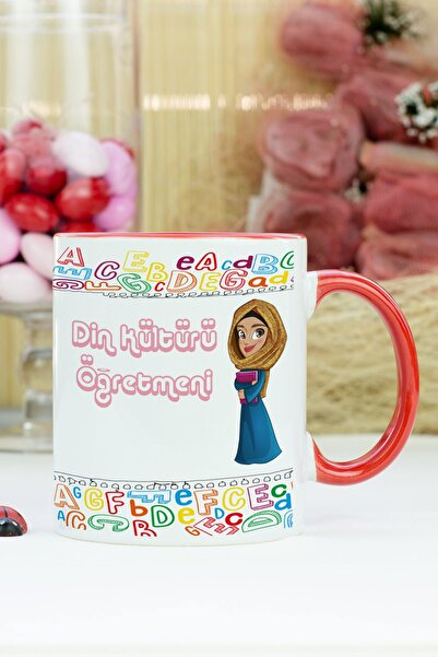 Hediyelen Religious Culture Teacher Mug Cup Red