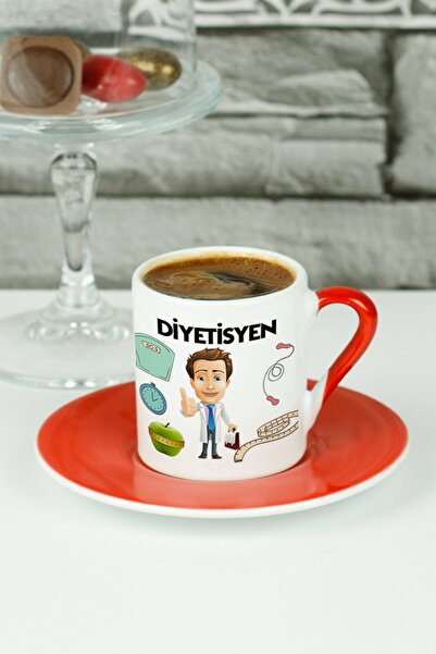 Hediyelen كوب قهوة تركي لأخصائي التغذية باللون الأحمر
