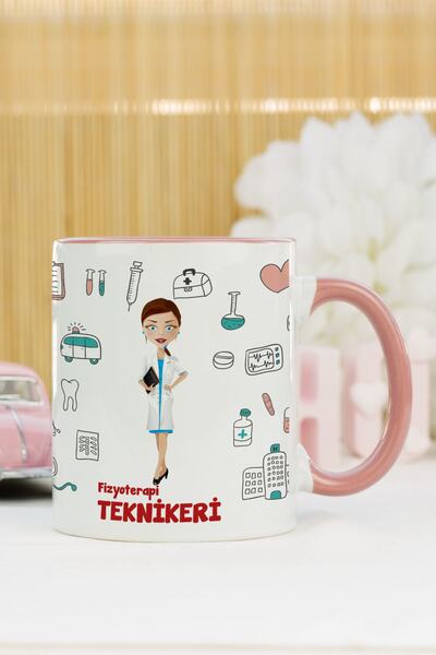 Hediyelen Fizyoterapi Teknikeri Kupa Bardak Pembe