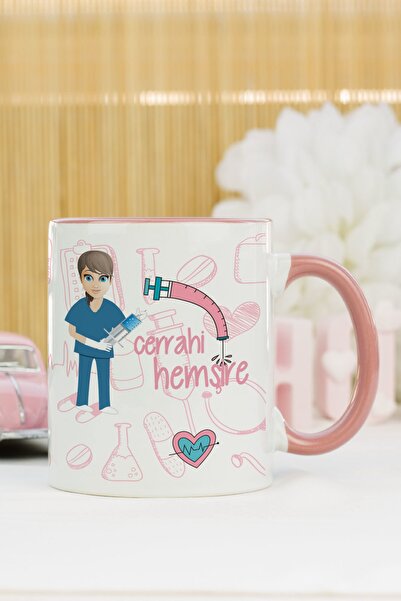 Hediyelen Surgical Nurse Mug Cup Pink