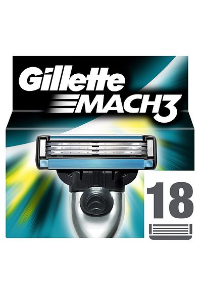 Gillette Mach3 Spare Razor 18 Pieces Cardboard Pack