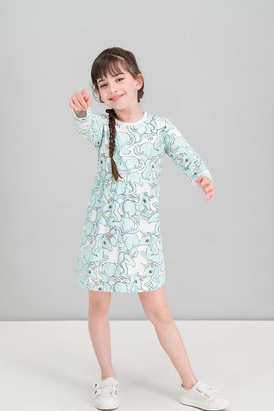 ROLY POLY Κοριτσίστικο φόρεμα Unicorn Cream-Nil Green