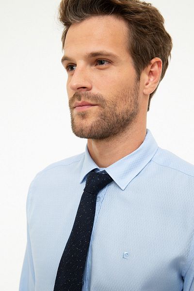 Pierre Cardin Ανδρικό ανοιχτό μπλε πουκάμισο Slim Fit