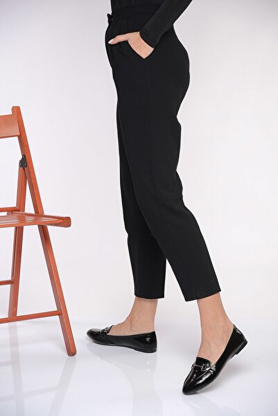 Shoes Time Siyah Rugan Kadın Babet 19K 400