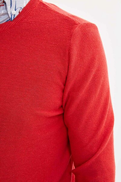 DeFacto Basic Slim Fit Bisiklet Yaka Basic Triko Kazak