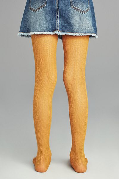 Penti Girl's Pretty Decor Fall Yellow Pantyhose