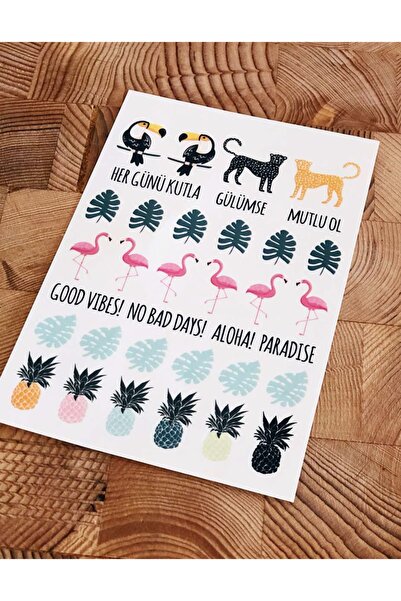 Bikutumutluluk STICKER SET WITH TROPICAL CONCEPT