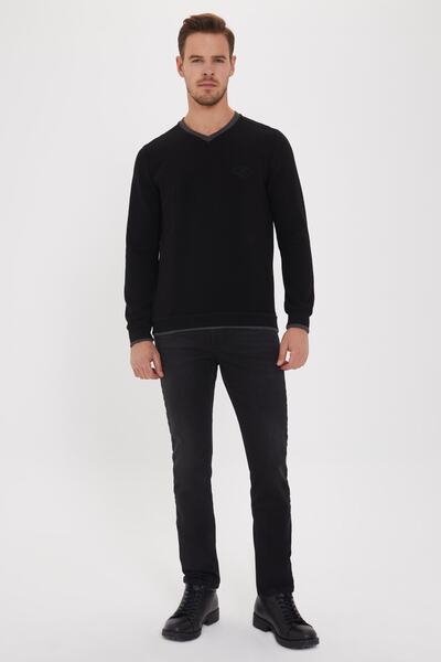 Lee Cooper Мъжки суичър Newdwade V-образно деколте черен 201 LCM241028