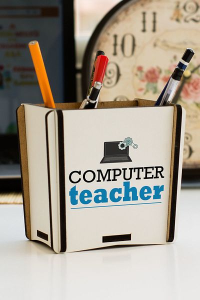 Hediyelen Computer Teacher Pen Holder