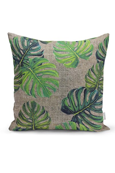 Realhomes Palm Leaves with Sack Background Special Design Rectangular Pillow ...