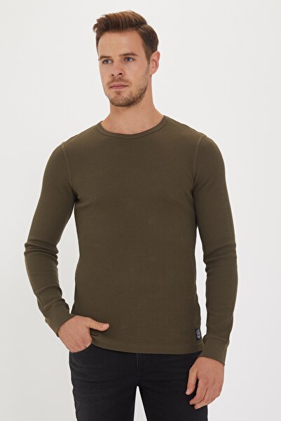 Lee Cooper Erkek Flame O Yaka Sweatshirt A. Haki 201 LCM 241040