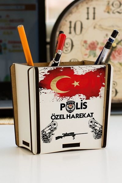 Hediyelen Police Special Operations Pen Holder