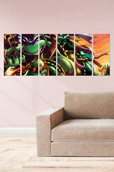 Hediyelen Ninja Kaplumbağalar Mdf Tablo 6 Parça