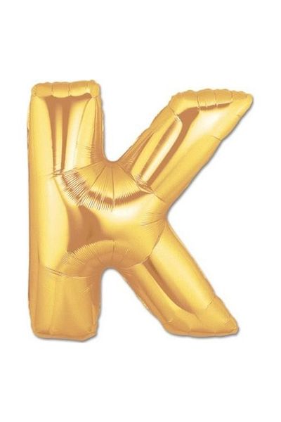 Parti dolabı Letter Foil Balloon Letter K Large Size Balloon Golden Yellow / Dore 100CM