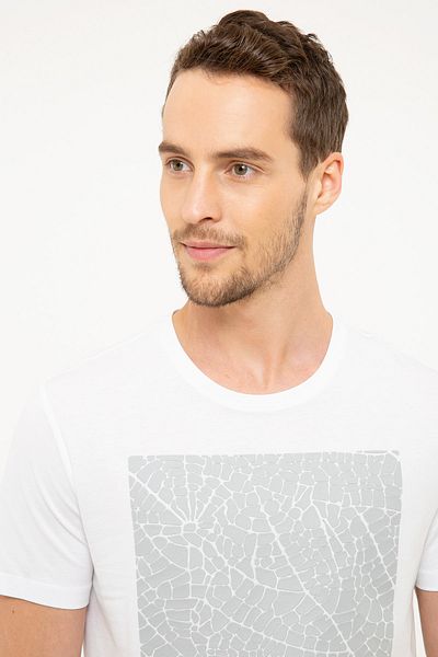 Pierre Cardin Λευκό T-shirt Slim Fit Crew Neck