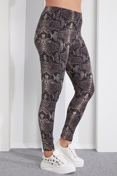 Seamoda Colanți de damă maro cu model piton PRA- 628772 - 368439