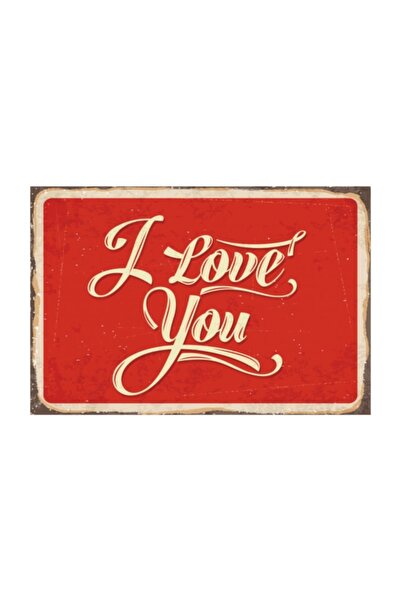 Hayat Poster Ρετρό Vintage Ξύλινη Αφίσα - Σ 'αγαπώ