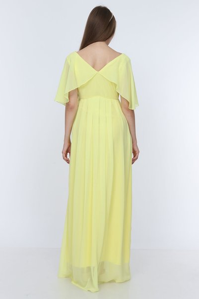 MODA LABİO Kadın Sarı Melek Kol Elbise ML020300X