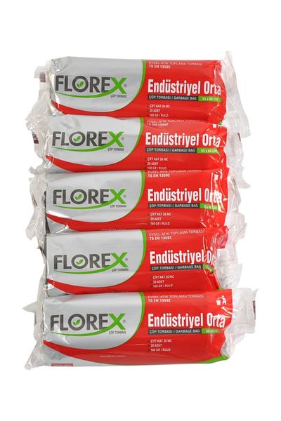 Alflorex فلوريكس كيس قمامة صناعي متوسط أسود 55x60 سم 5 لفات