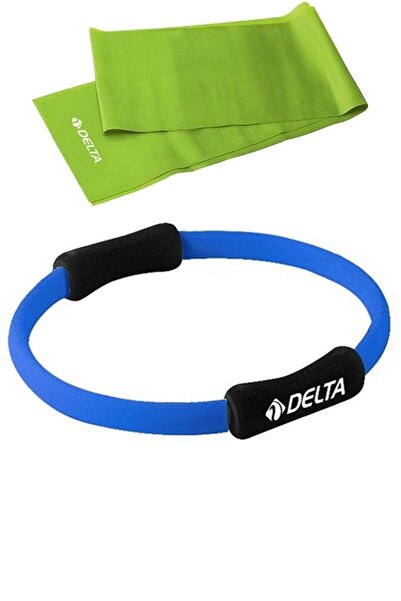 Delta Pilates Egzersiz Çemberi, 120x15 Cm Jimnastik Pilates Bandı Lastiği 2lİ Plates Seti