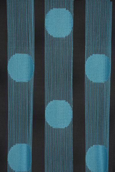 AKÇA TEKSTİL Polka Dot Model Turquoise Color Rope Curtain Ready-made Buttons Sewn Rope Curtain