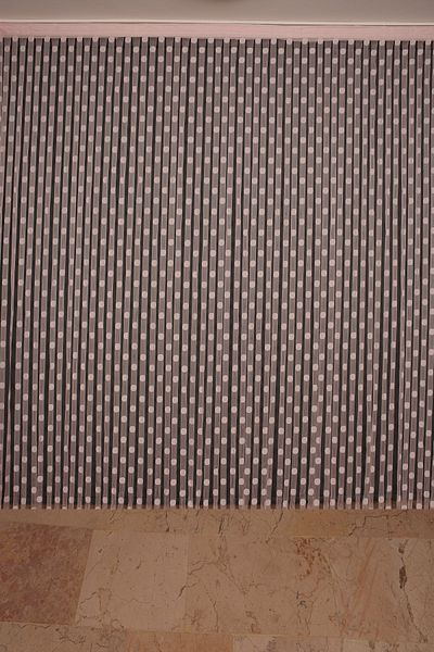 AKÇA TEKSTİL Polka Dot Model Powder Color Rope Curtain Ready-made Buttons Sewn Rope Curtain 300*280 Cm