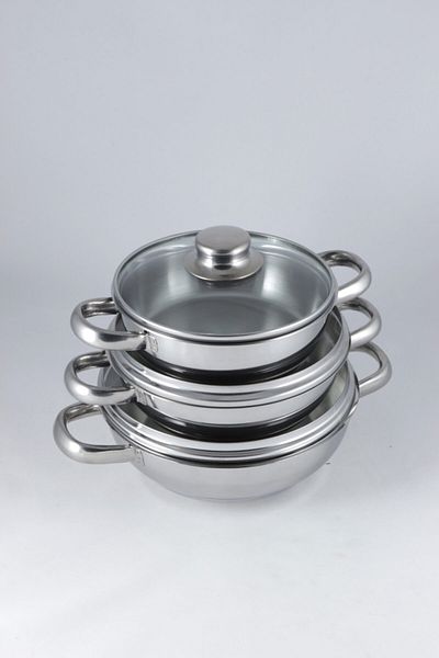 Sole Mina 14-16-18 Cm Omelet Set Glass Cover