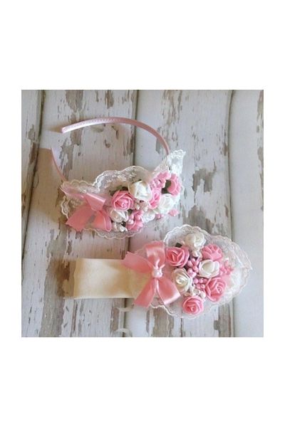 Azebu Mother Baby Maternity Crown Set Pink